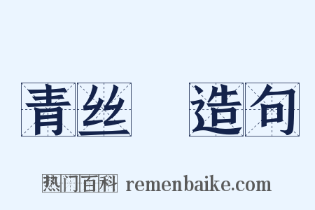 青丝鞚造句是什么意思的图片